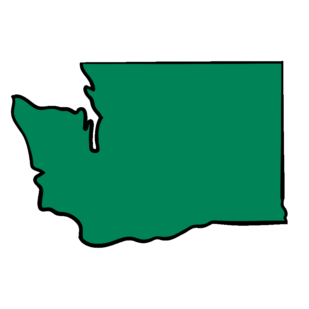 Hand-drawn Washington State looping proudly