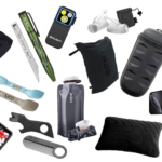 Travel and creative work gear arranged for a post about the tools regularly used on the road.